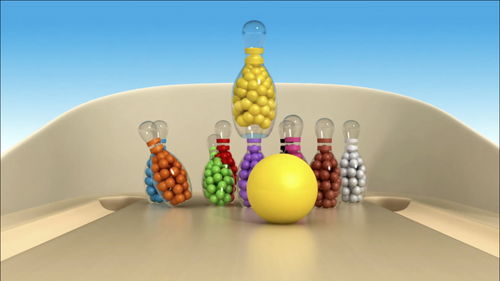 保齡球認識顏色,啟蒙動畫