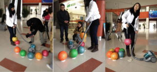 有圖有真相 tek吸塵器吸住13斤保齡球